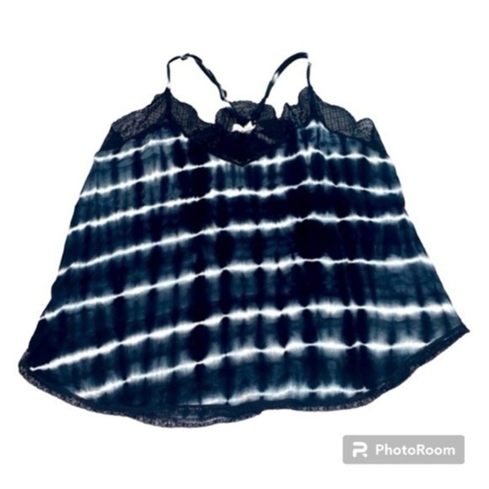 🔥🔥Black and White Lace Tie-Dye Tank Top